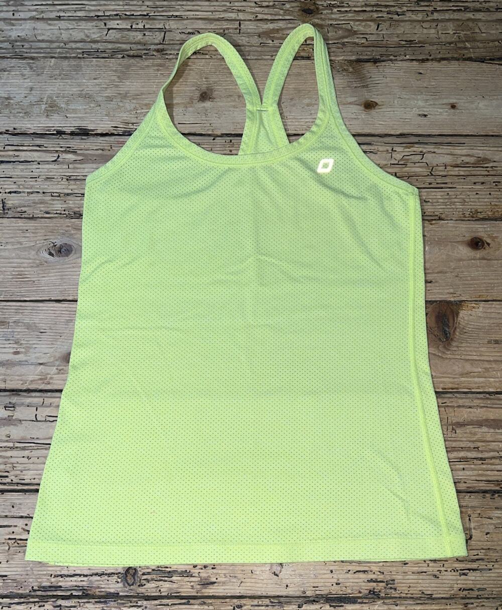 Lorna Jane Wonens Size M Yellow Racerback Mesh Tank EUC